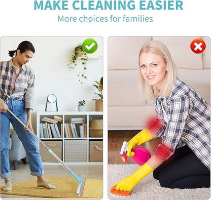 Carpet Rake for Pet Hair Removal - Heavy-Duty Metal Scraper & Lint Brush with 45" Adjustable Handle, Reusable Large Pet Hair Remover Tool for Carpets, Rugs, Mats, Couch, Pet Beds,Furniture