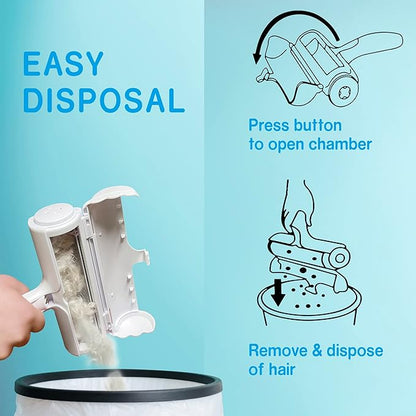 Pet Hair Remover - Reusable Cat and Dog Hair Remover for Furniture, Couch, Carpet, Clothes, Car Seats or Bedding - Portable Lint Rollers, Self-Cleaning Base Dog and Cat Fur Removal Tool