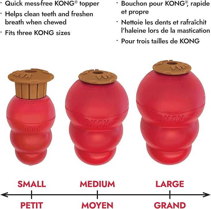 KONG Corkz Treat Toppers for Classic & Extreme Dog Toys – Long-Lasting Chew Enrichment, Mess-Free Treat Retention, Plant-Based Flavor, Helps Clean Teeth & Freshen Breath, Made in USA (2)