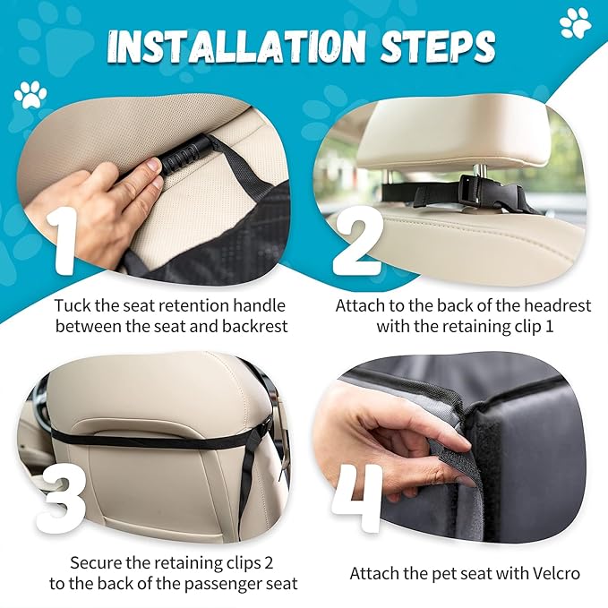 Dog Car Seats for Small Dogs,Detachable Foldable Dog Booster Under 28lbs, Pet Cat Car Seat Travel Bed with Adjustable Straps and Storage Pockets (Grey)