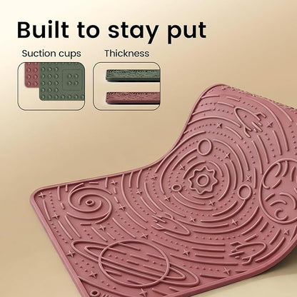 OHMO Lick Mat for Dogs Cats, (Camo Green + Mars, 2pcs, 9.8"×5.9") Galaxy Design Slow Feeder with Suction Cups, Keep Them Busy & Anxiety Relief, Easy Clean Enrichment Accessories