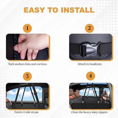 Dog Seat Extender for Cars, Heavy-Duty Waterproof Dog Travel Back Seat Bridge, Anti-Scratch, Easy-Clean Surface, Designed for SUV and Truck Owners with Active Dogs, 400lb Max Load