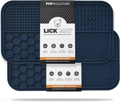 Pup Culture Dog Lick Mat for Dogs (2 Pack), Feeding Pad for Anxious Pets Plus 4 Different Puzzles for Mental Stimulation for Dogs - Supports Mental, Dental, and Digestive Health - Heavy Duty