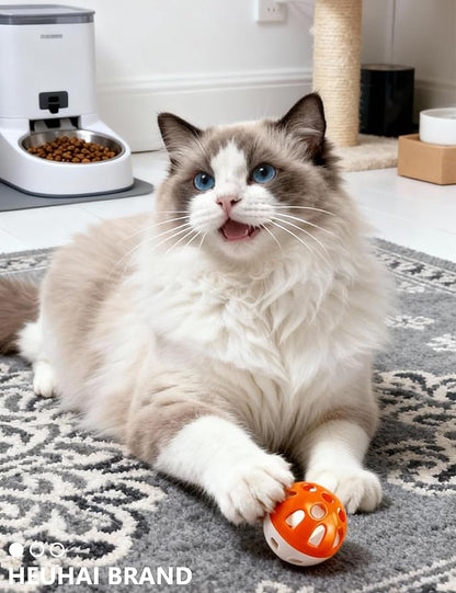 5 Pack Cat Toy Balls with Bell PP Material Hollow Interactive Toys for Indoor Kittens Chasing Chewing Playing (1.5'')