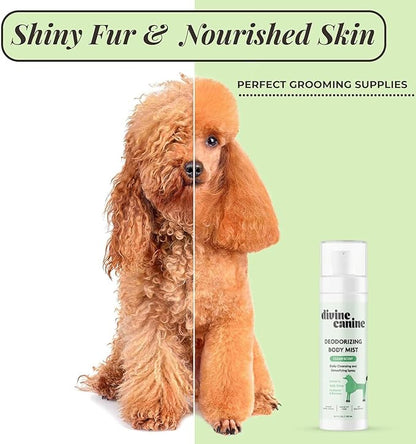 Cleansing Hair and Body Spray for Dogs - 5.1 Fl Oz of Dog Deodorizer, Long Lasting Formula - Everyday Body Spray with Aloe, Lemongrass Oil, and More - Made in the USA