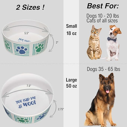 Loving Pets Dolce Moderno Ceramic Look Dog Bowl – Modern Melamine Dog Food Bowl & Dog Water Bowl – Durable, Non-Slip Pet Dish for Small & Medium Dogs – Dishwasher Safe Dog Bowl (Large, 47 oz)