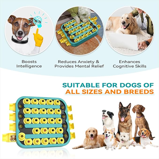 KADTC 4 Levels of Step-by-Step Challenge - U.S. Brand & Design - Extra-Large Size Easy to Advanced Dog Puzzle Toy for Small/Medium/Large Smart Dogs Hard Puzzles Difficult Mental Stimulation Toys