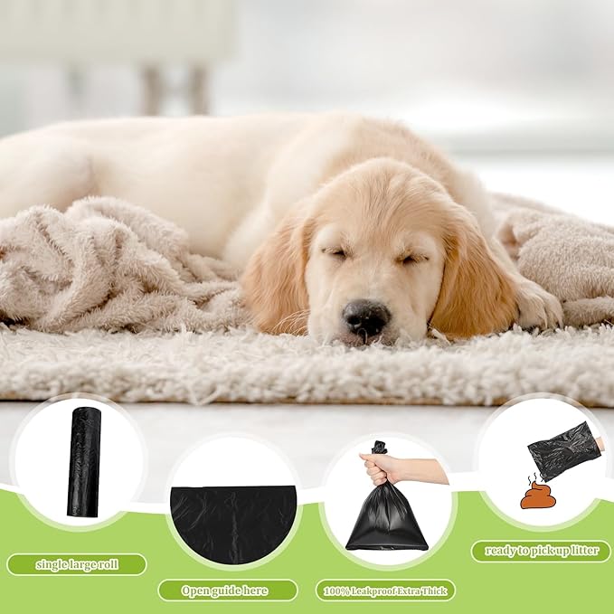 Sherr 15 Boxed Rolls 3000 Counts Dog Poop Bags Bulk Leak Proof Dog Waste Bags Doggy Poop Bags Pet Waste Bags for Puppy Pets Outdoor Walking and Travel, 10 Rolls of 200, Black