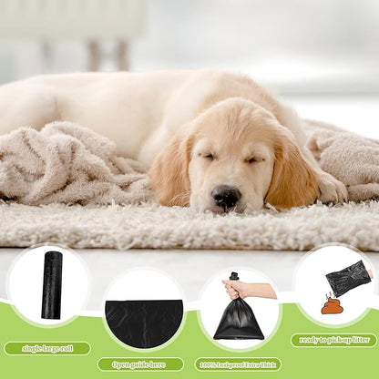 Sherr Dog Poop Bags Bulk Leak Proof Dog Doggy Poop Pet Waste Bags for Puppy Pets Outdoor Walking and Travel, 10 Rolls of 200, Black (25 Boxed Rolls 5000 Counts)