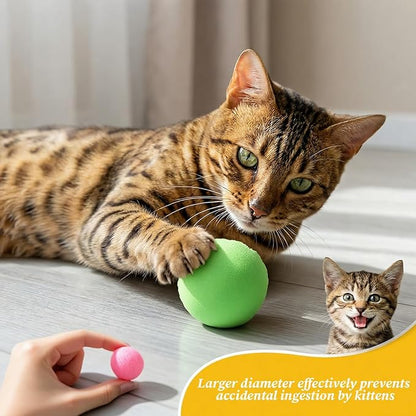 30 Pcs Cat Pom Pom Balls,1.2 Inch Soft Cats Puff Ball Toys with 12 Fabric Cat Springs Fuzzy Balls for Cats Playing Exercising,Assorted Colors