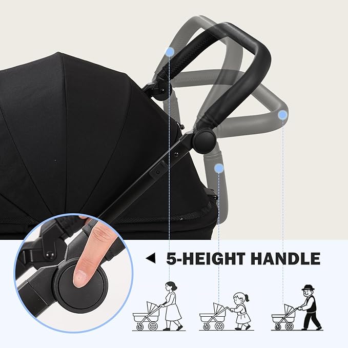 Dog Stroller for Medium Large Dogs up to 66lbs,Pet Stroller for 2 Small Dogs with Adjustable Handle & Canopy, Foldable,Storage Organizer