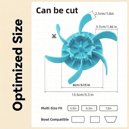 Slow Feeder Insert for 4.5"-7" Dog Bowl, Cuttable Silicone Maze with Suction Cups, Anti-Gulping Slow Eating Mat, Dishwasher Safe (Sky Blue)