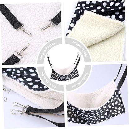 Double-Sided Hanging Cat Hammock Small 27x27cm Breathable Pet Sleeping Bed with Polka Dot Pattern for Indoor Cats