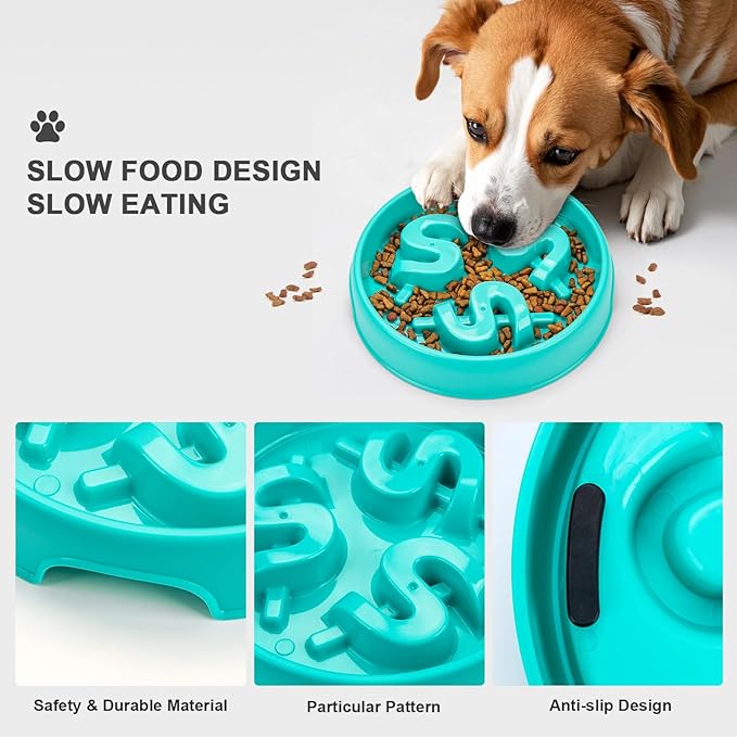 Slow Feeder Dog Bowls, Maze Dog Bowl Slow Feeder for Healthy Eating, Non-Slip Dog Food Bowl, Food-Grade Puppy Bowl, Slow Feeder Cat Bowl & Cat Food Bowl, Puzzle Dog Bowls for Small & Medium Pets