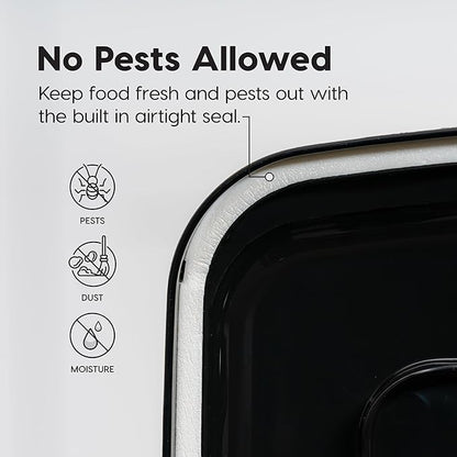 IRIS USA Dog Food Storage Container 22 lbs, WeatherPro Made in USA, Airtight Pet Food Storage Bin with Wheels for Dog Cat Bird Chicken Food, Holds Up to 22 lbs, Keep Fresh, BPA Free, Smoke