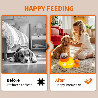 2-in-1 Interactive Dog Toys Food Puzzle Slow Feeder, Safe Dog Food Treat Feeding Dispenser for Dogs and Cats, Promotes IQ Training and Entertainment Reduces Bloating Anti-Gulping Small Animal Bowls