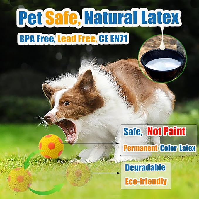 Soft Squeaky Dog Ball 2.56”, Latex Squeaky Dog Toys for Medium Dogs and Small Dogs to Fetch, Chase 3pcs for Small, Medium Breeds
