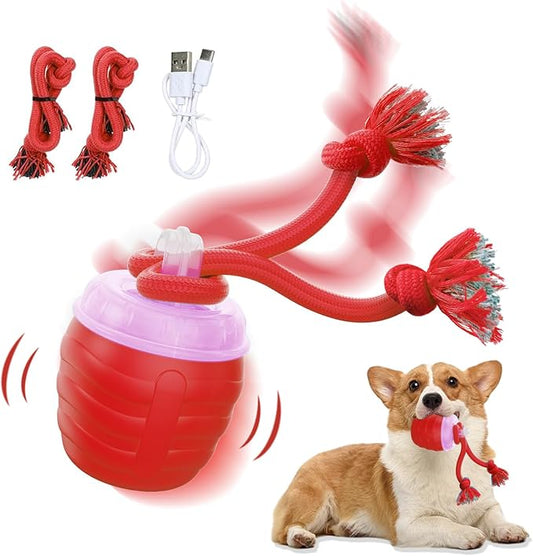 Interactive Dog Toys, Moving Interactive Dog Ball with Touch Activated, Automatic Rolling Ball Toys for Puppy/Medium Dogs, Squeaky Dogs Toy Active Rolling Wicked Balls for Daily Training (red)