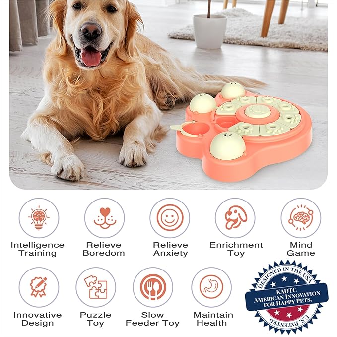KADTC Dog Puzzle Toy for Small/Medium/Large Beginner Dogs Treat Puzzles Slow Feeder Interactive Enrichment Food Dispenser Puppy Mental Stimulation Brain Stimulating Toys