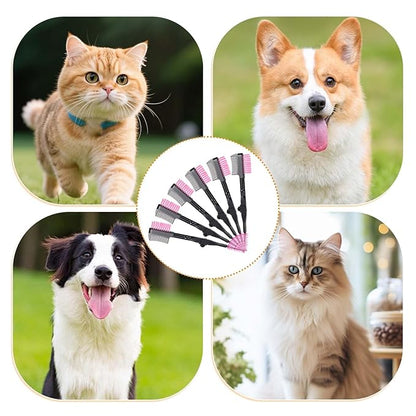 6 Packs Double-Sided Grooming Comb Dogs Tear Stain and Eye Cleaning Combs Eye Cleaning Brush for Pets Removing Crust, Mucus for Small Dogs and Cats(Pink)