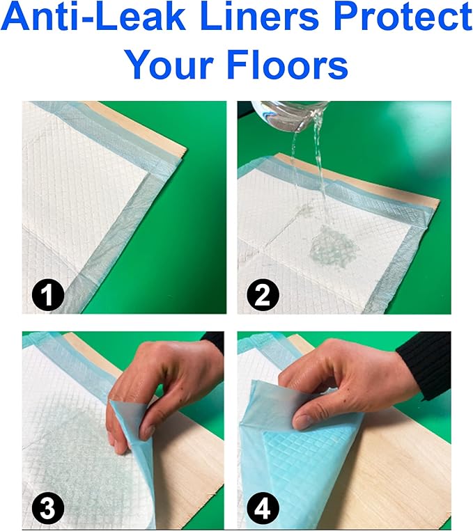 (100 Pads) CalPalmy Ultra Absorbency Pet Toilet Training Pads 18" x 13" Moisture Locking Technology Turns Liquid into Gel - Perfect for Rabbits and Guinea Pigs