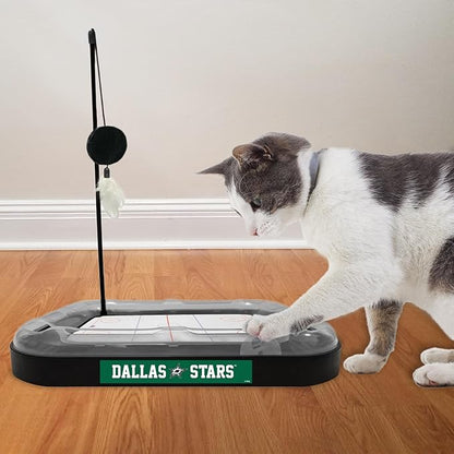 Pets First NHL Dallas Stars Hockey Field Scratching Cat Toy with Interactive Cat Ball Bell and Tracks