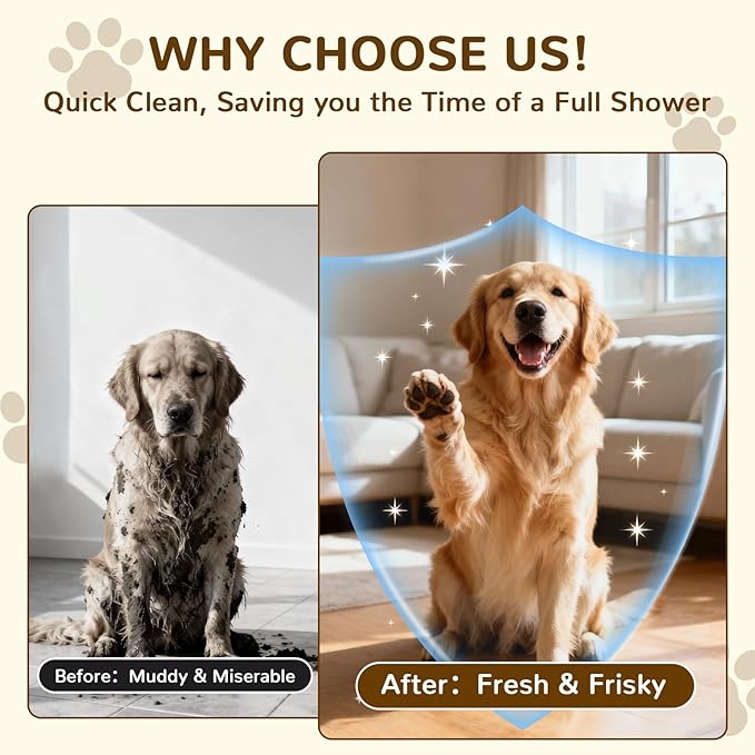 Pet Glove Wipes for Dogs and Cats, Rinse-Free Dog Grooming Wipes, Fragrance-free Hypoallergenic Deodorizing Wipes, Ultra-Thick, For Pets Cleaning, Post-Operative Care, Daily Grooming and Travel 20 PCS