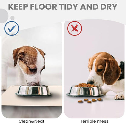 WePet Non-Slip Waterproof Pet Feeding Mat, 20x12 Inch - Silicone Dog & Cat Food Mat with Raised Edge to Stop Food Spills and Water Spills - Dishwasher Safe, Easy Clean