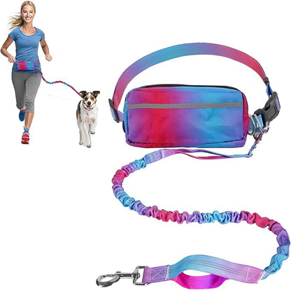 Hands Free Dog Leash for Medium Large Dogs,Hands Free Dog Leash with Zipper Pouch,Suitable for Running Jogging Walkin