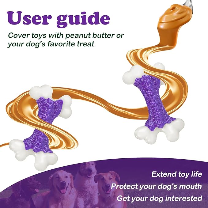 6-Pack Dog Toys for Aggressive Chewers, Indestructible 8" Tough Nylon Bone, Teething & Boredom Relief Chew for Large Dogs, Bacon Flavor