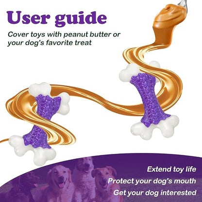6-Pack Dog Toys for Aggressive Chewers, Indestructible 8" Tough Nylon Bone, Teething & Boredom Relief Chew for Large Dogs, Bacon Flavor