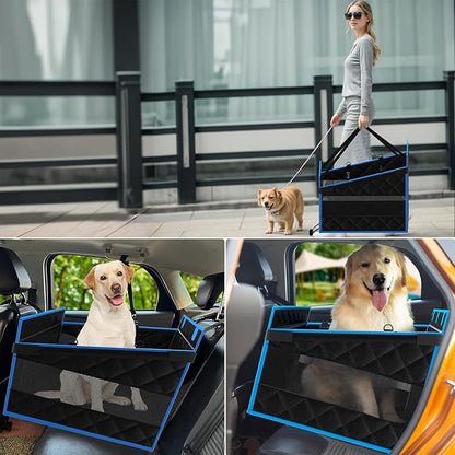 Back Seat Extender for Dogs (Black Blue M)
