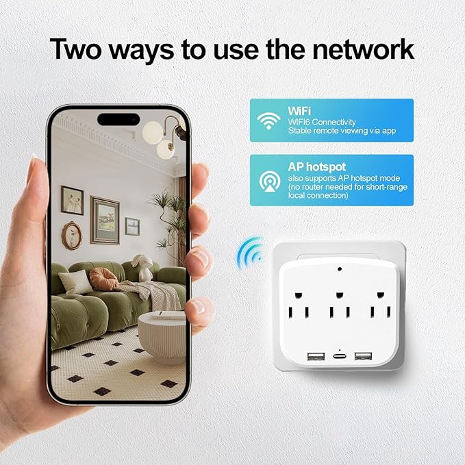 ULar 4K Outlet Camera Wall Charger Indoor Cameras Pet Monitor-WiFi Cam with App Remote, Motion Alerts & Local Storage- No Audio