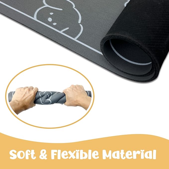 Dog Food Mat, Diatom Ooze Cat Water Mats Non Slip for Floors Waterproof and Water Absorption, Easy to Clean-Dog (12" H*15.5" L)