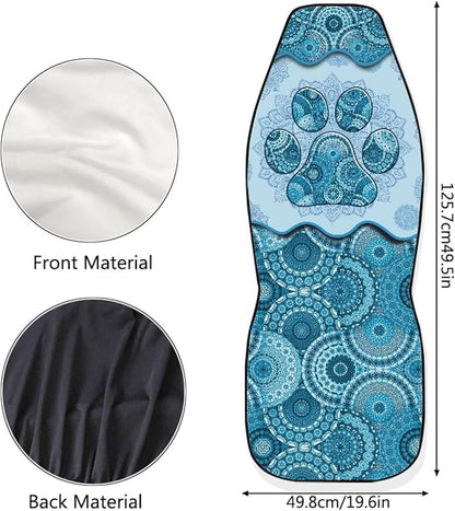 Dreaweet Boho Car Seat Covers Front Seats Dog Paw Car Accessories for Women 2 Piece Washable Front Seat Cover Universal Fit Most Vehicle SUV Sedan Trucks,Blue