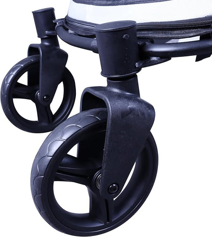 Dog Stroller for Medimu/Large Dogs - Easy Fold Dual Entry Pet Stroller with One-Foot Brake,Ideal up to 80 lbs.