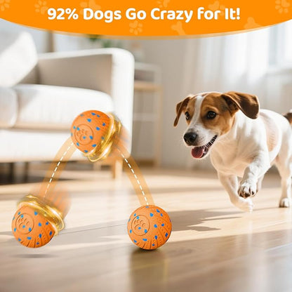 Self-Moving Dog Toy Ball for Small Medium Dogs, 6In Automatic Rolling Bouncing Vibrating Dog Ball, E-TPU Chew-Proof Waterproof, Anxiety Relief Boredom Buster for Indoor Outdoor, O18-Orange