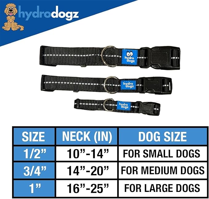 Reflective Padded Floating Leash and Collar Set Bundle Combo, Adjustable Comfortable Durable Collars for Small Medium Large Dogs (3/4" Collar w/Leash)