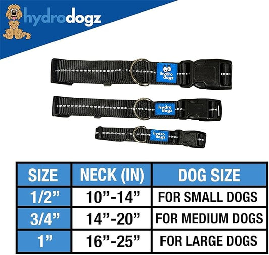 Reflective Padded Floating Leash and Collar Set Bundle Combo, Adjustable Comfortable Durable Collars for Small Medium Large Dogs (1" Collar w/Leash)