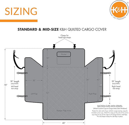 K&H Pet Products Quilted Cargo Cover Tan Standard/Mid-Size Vehicle 54 Inches