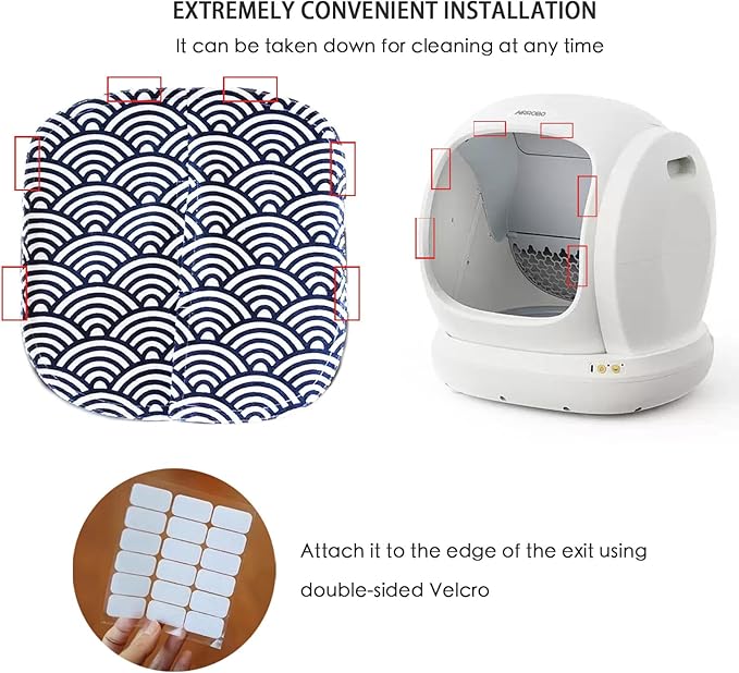 Curtain for Self Cleaning Cat Automatic Litter Box, Reduces Cat Litter Bounce, Stops Odors from The Litter Box Self Cleaning (Wave)