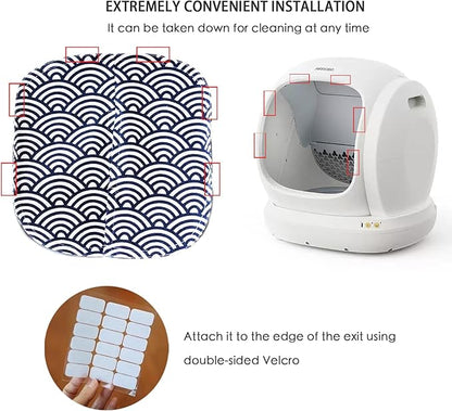 Curtain for Self Cleaning Cat Automatic Litter Box, Reduces Cat Litter Bounce, Stops Odors from The Litter Box Self Cleaning (Wave)