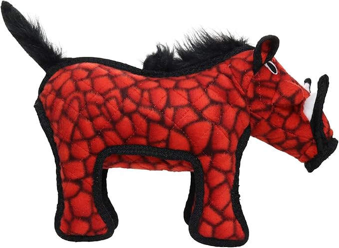TUFFY - World's Tuffest Soft Dog Toy - Desert - Multiple Layers. Made Durable, Strong & Tough. Interactive Play (Tug, Toss & Fetch). Machine Washable & Floats (Red Warthog, Large 2 Pack)