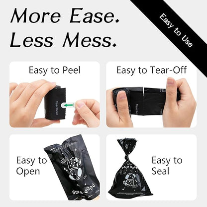 Scented Dog Poop Bags - 630 counts Black Pet Waste Bags with Dispensers, Extra Large 13x9 Inch Leak-Proof Fragrance Bags for Dogs Walking and Cat Litter