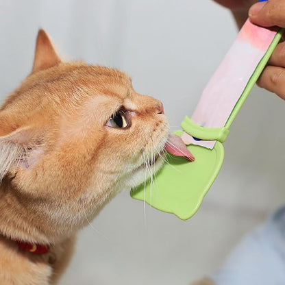 Cat Treat Spoon Squeeze, Sliding Kitten Strip Feeder Suitable for Puree and Delectables Bisque Lickable Wet Cat Treats, 2Pcs Pet Food Dispenser for Puppies Small Pets