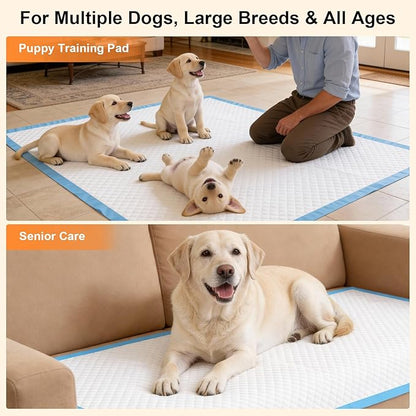 URPOWER Extra Large Dog Pee Pads 55"x29.5" 40 Count, 5XL Super Absorbent Puppy Pads Disposable Potty Training Pads for Dogs & Cats, Leak-Proof Wee Wee Pads, Pet Pee Pads for Car, Crate, Sofa