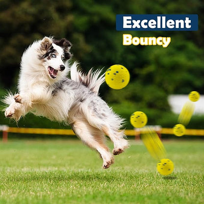 2 Pack Dog Balls Indestructible Tennis for Dogs Durable Bouncy Dog Toy for Aggressive Chewers Interactive Dog Toys for Water Toy Fetch Balls (Yellow,Blue)
