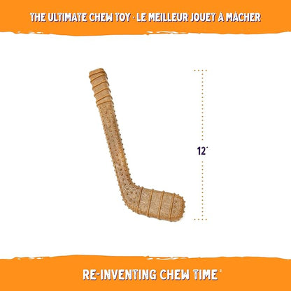 Power Bone Pet Chew Toy for Dogs - Durable, Non Toxic & Pet Safe - Best for Aggressive Chewers, Long Lasting Dental Health, Dog Teeth Cleaning, Dog Life Stages - Hockey Stick 12"
