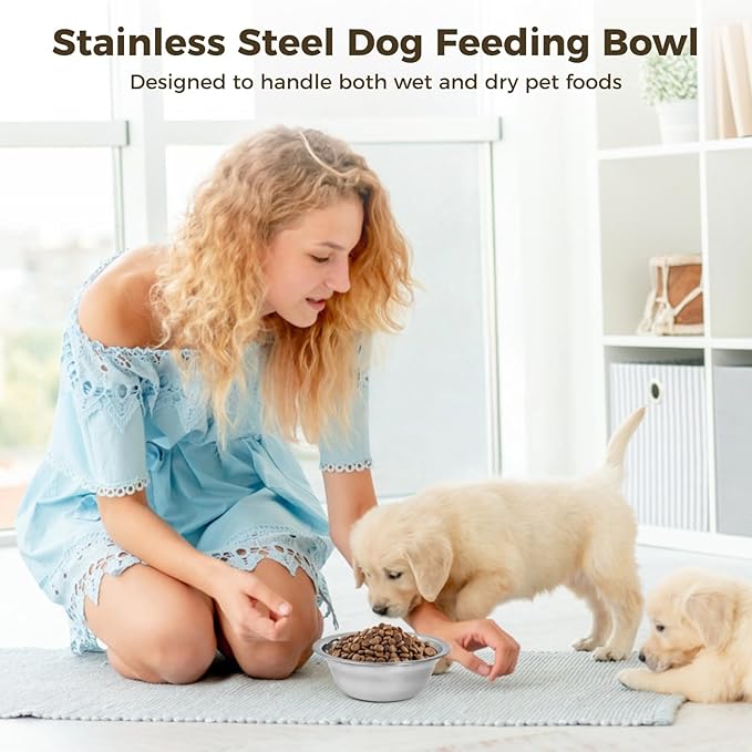 30PCS Stainless Steel Dog Bowls, Bulk Metal Pet Feeding Bowls, Dog Food and Water Container, 5.3 x 1.8 in Pet Dry & Wet Food Bowl for Small Dogs and Cats, Dishwasher Safe