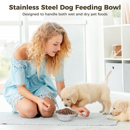 30PCS Stainless Steel Dog Bowls, Bulk Metal Pet Feeding Bowls, Dog Food and Water Container, 5.3 x 1.8 in Pet Dry & Wet Food Bowl for Small Dogs and Cats, Dishwasher Safe